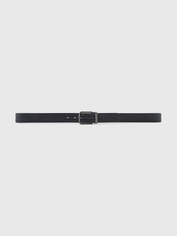 Leather belt with interwoven texture - 3