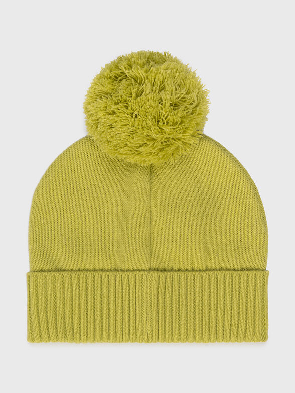 Knitted hat in coral color - 2