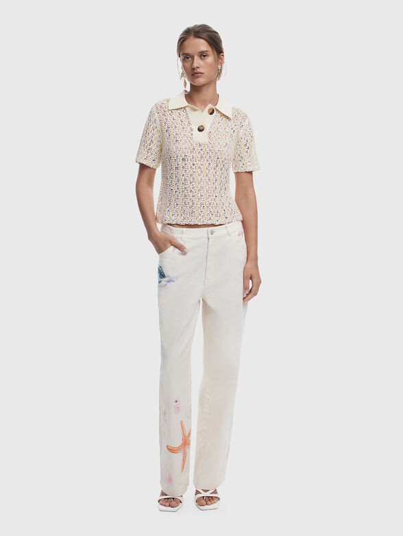 Knitted polo shirt with buttons - 2