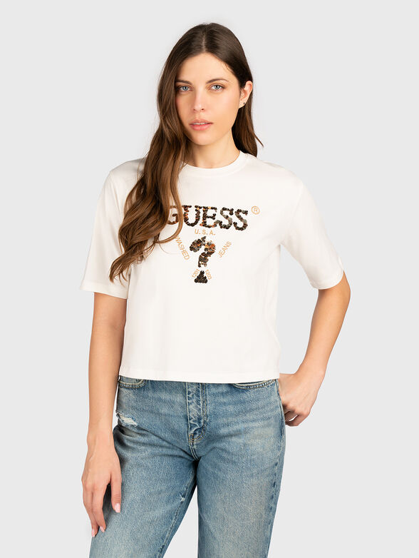 Black T-shirt with sequins - 1