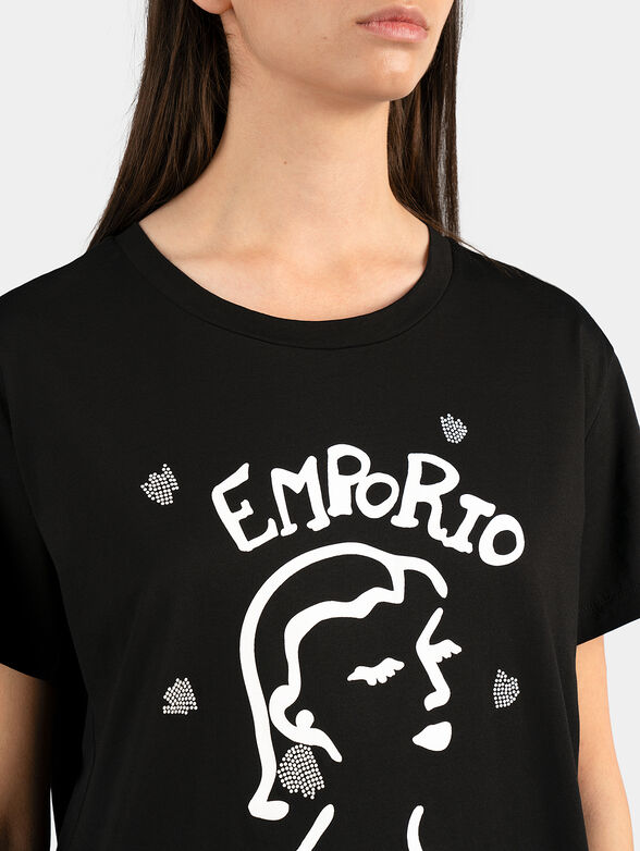 Black cotton t-shirt - 2