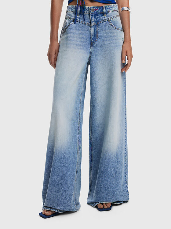 Wide-leg jeans with a washed effect  - 1