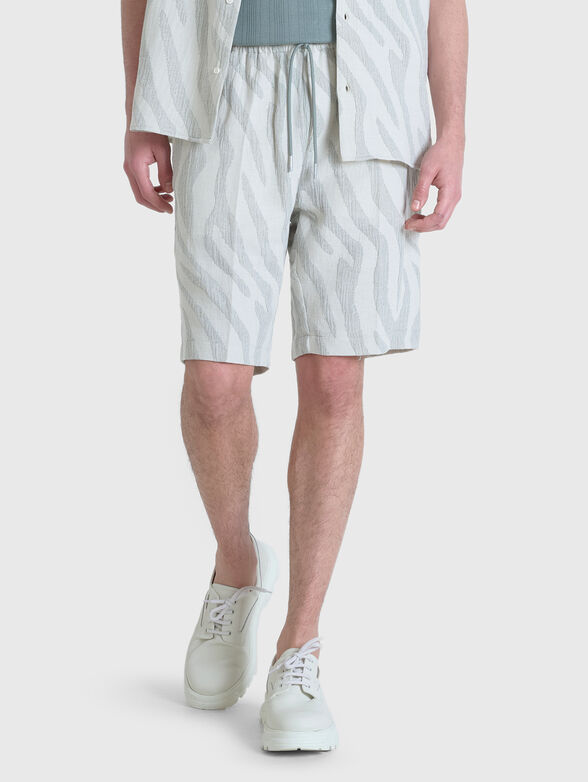 Cotton shorts with waist ties - 1