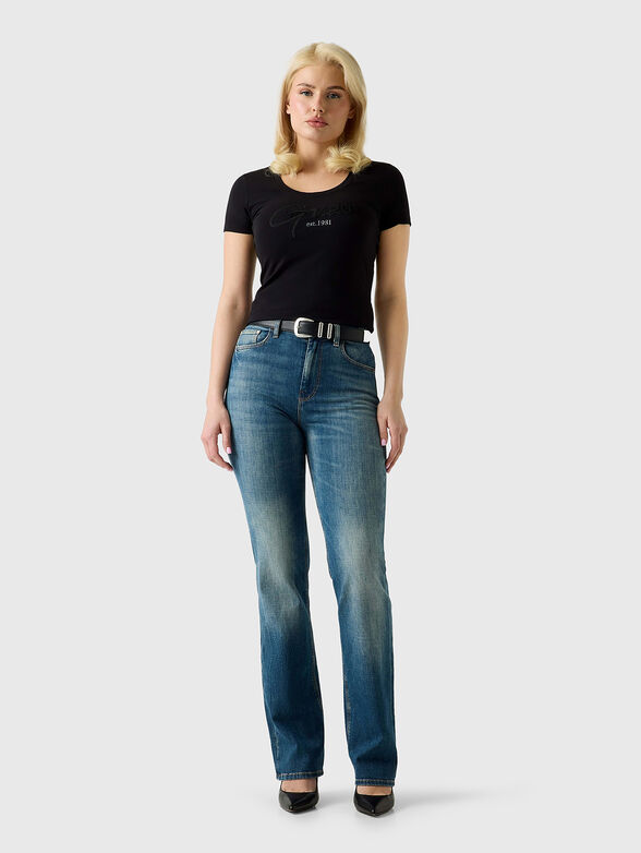 Black T-shirt with embroidered logo - 2
