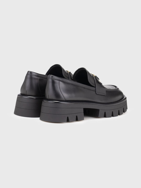 Leather loafers with logo - 3