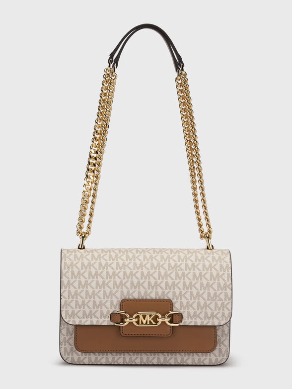 Bag with monogram logo print and golden handle - 0