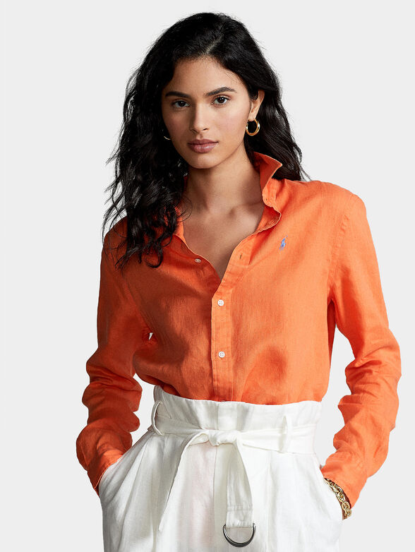 Linen shirt with long sleeve - 1