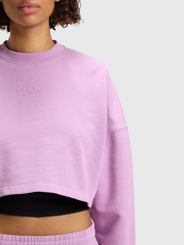 Short sweatshirt with oval neckline - 4
