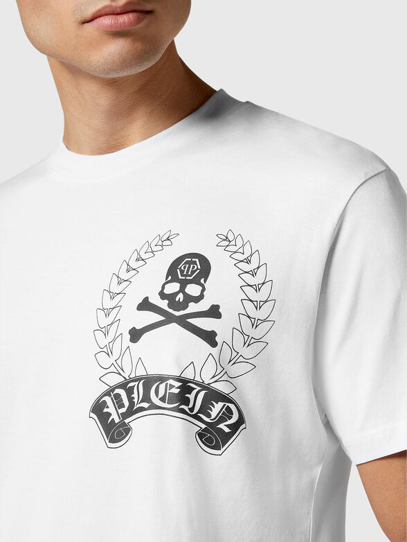 Logo accent T-shirt in beige - 4