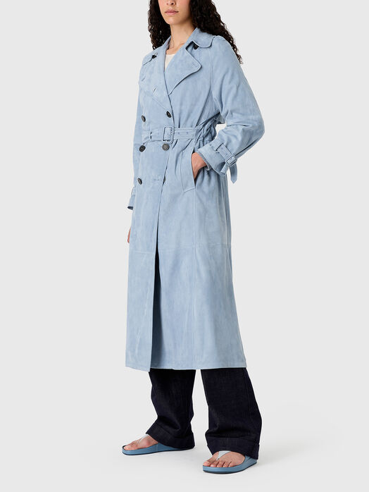 Trench coat with double-breasted fastening 