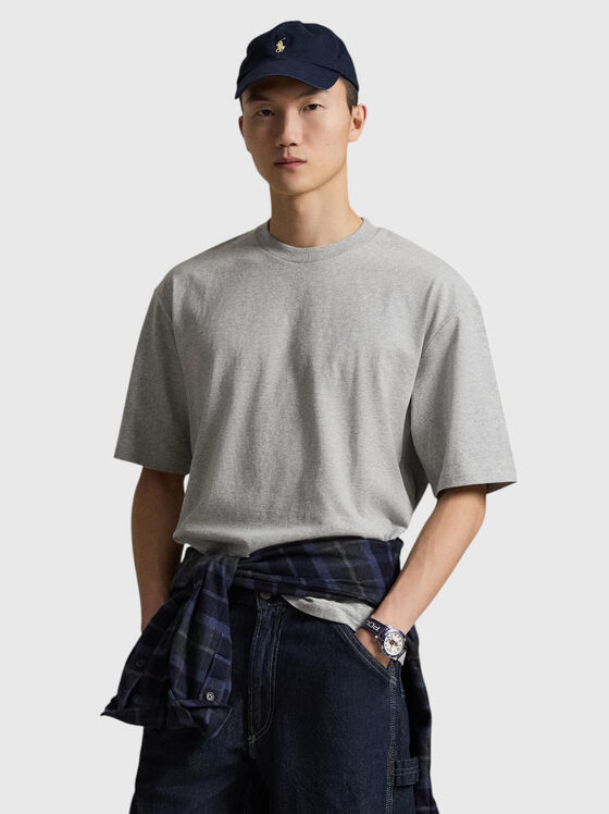 Памучна тениска в сив цвят - 1