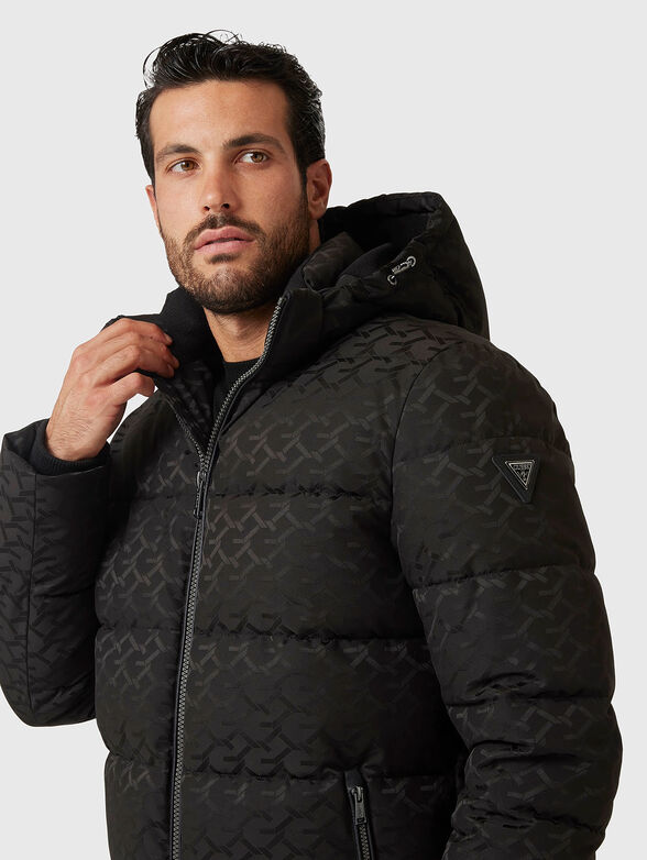 Quilted jacket with monogram print - 4