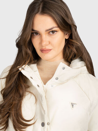 Padded jacket with hood and monogram logo print - 4