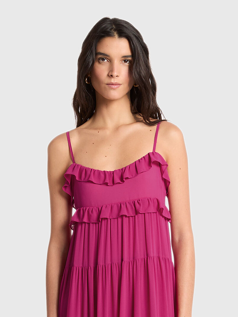 Maxi georgette dress with ruffles - 3
