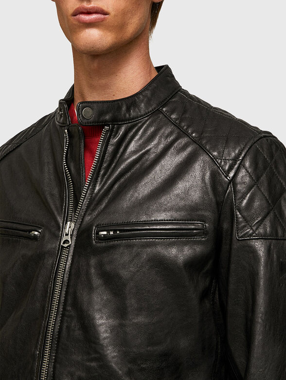 JAYSON leather jacket with zipper and pockets - 4