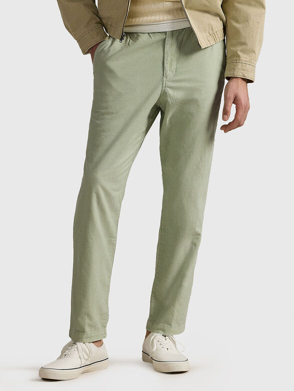 Slim cotton trousers - 1