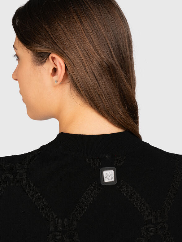 SATER black sweater with monogram logo - 3