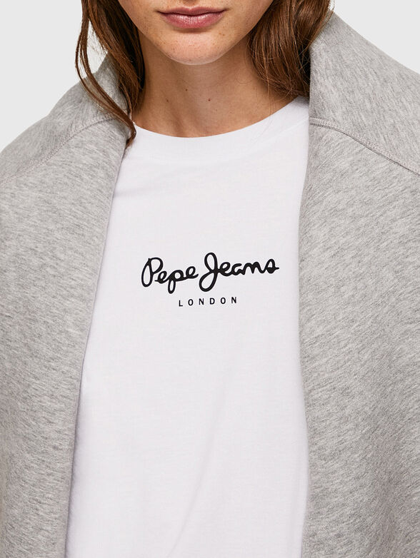 CAMILA black T-shirt with logo print - 4