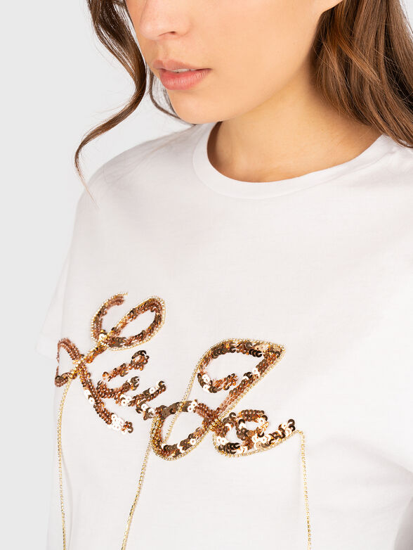 T-shirt with appliqued sequins - 4