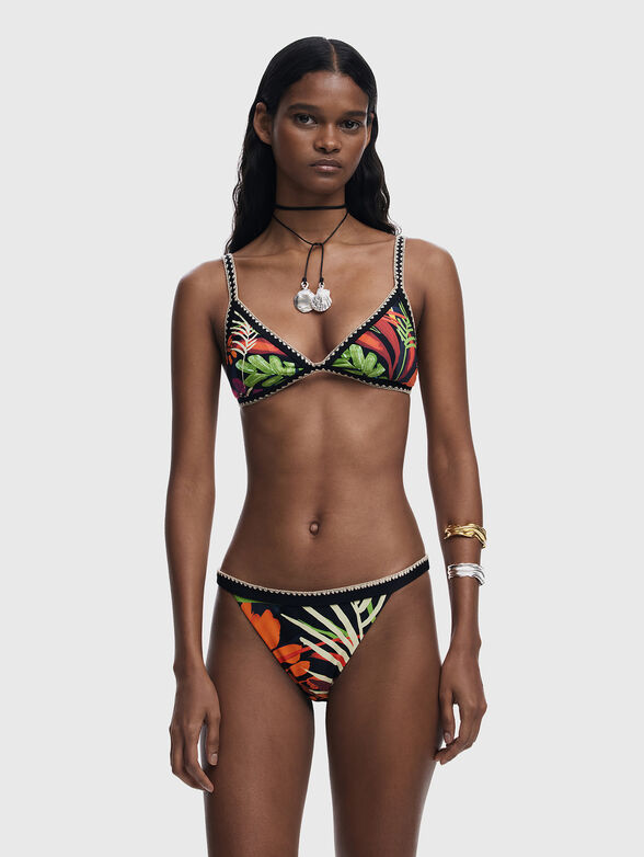 Tropical print bikini top - 1