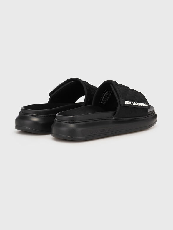 KAPRI black slippers with monogram logo accent - 3