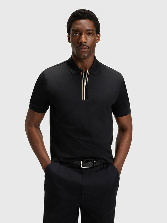 Cotton polo shirt with logo - 1