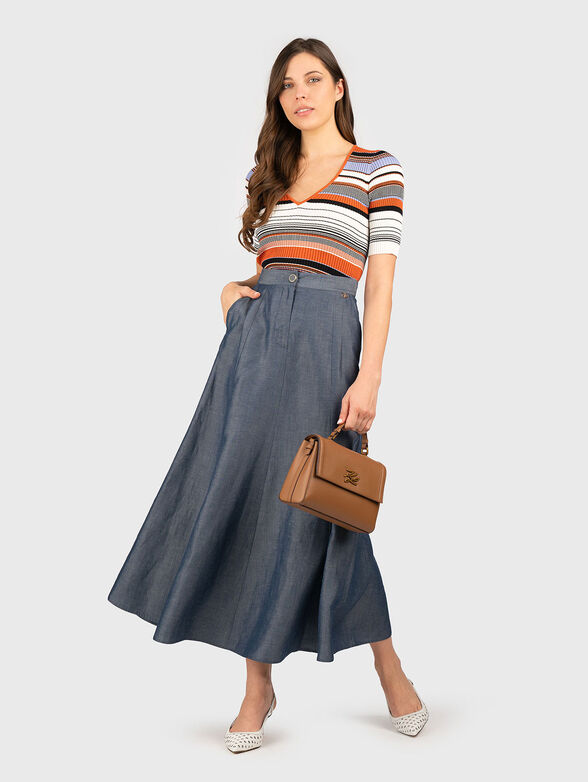 Midi skirt with high waist - 4