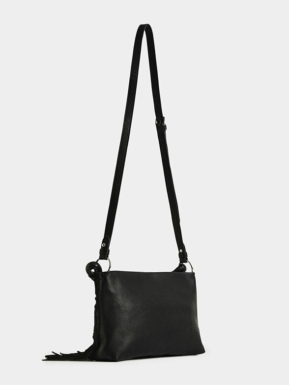 Leather sling bag with tassels - 4