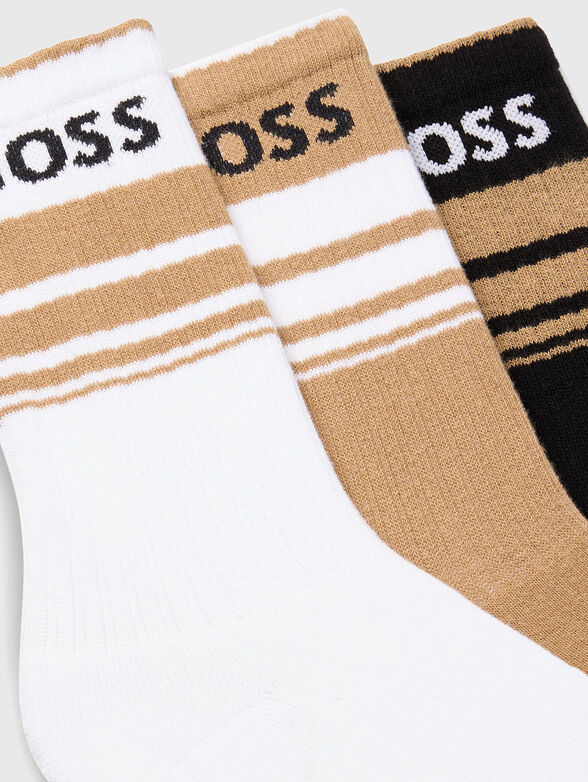 Set of three pairs of socks with contrasting logo - 2