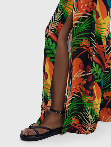 Tropical print wrap trousers - 4