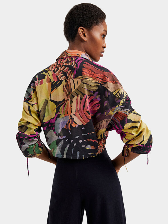 ONA cropped shirt with floral print and laces - 4