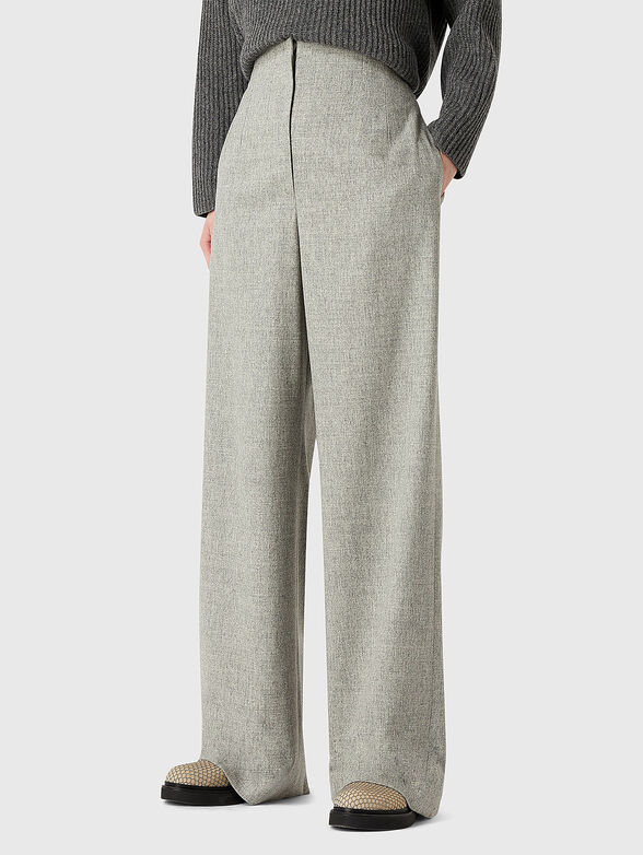 Trousers with high waist and wide legs - 1