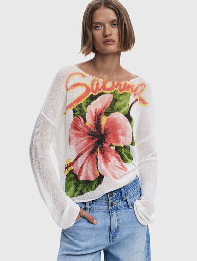 Sweater with floral print - 4