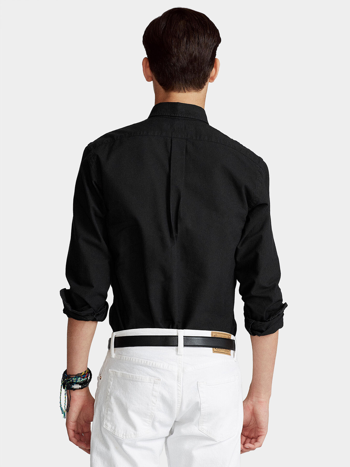 Black cotton shirt with logo brand POLO RALPH LAUREN