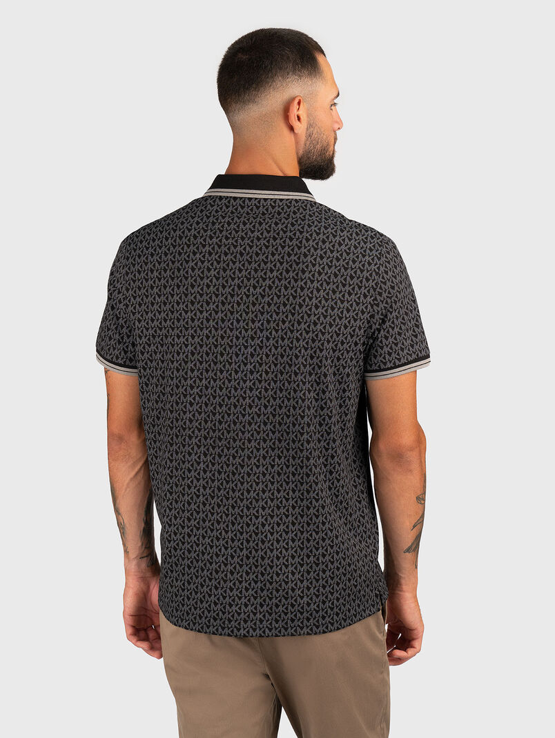 Cotton polo shirt with monogram logo print - 3