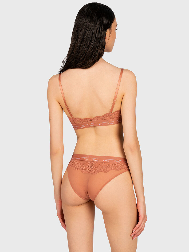 Lace brassiere with logo branding - 3
