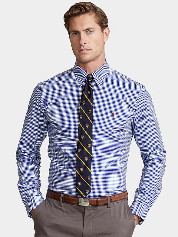 Plaid shirt with logo embroidery - 1