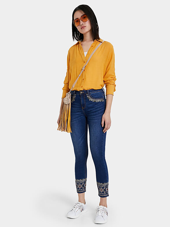 Embroidered slim jeans - 1