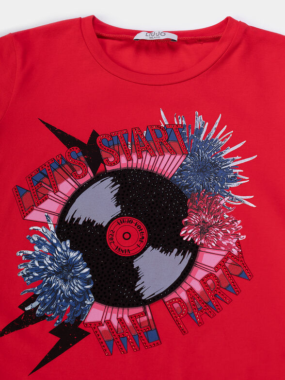 T-shirt with applique rhinestones - 2