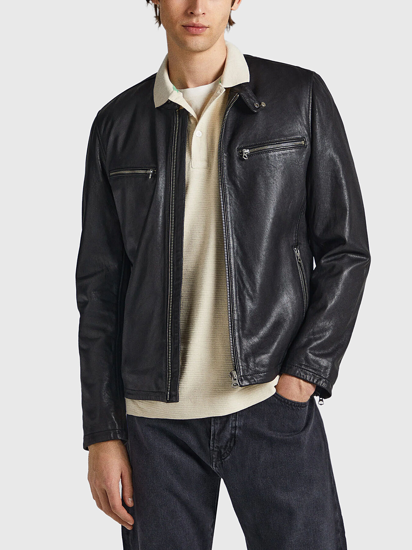 スーパーセール 目玉商品 BERL leather jacket brand Pepe Jeans — Globalbrandsstore.com/en ジャケット・アウター