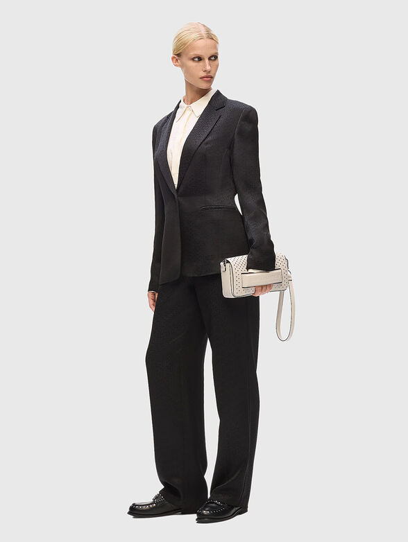 Jacquard trousers with monogram - 4