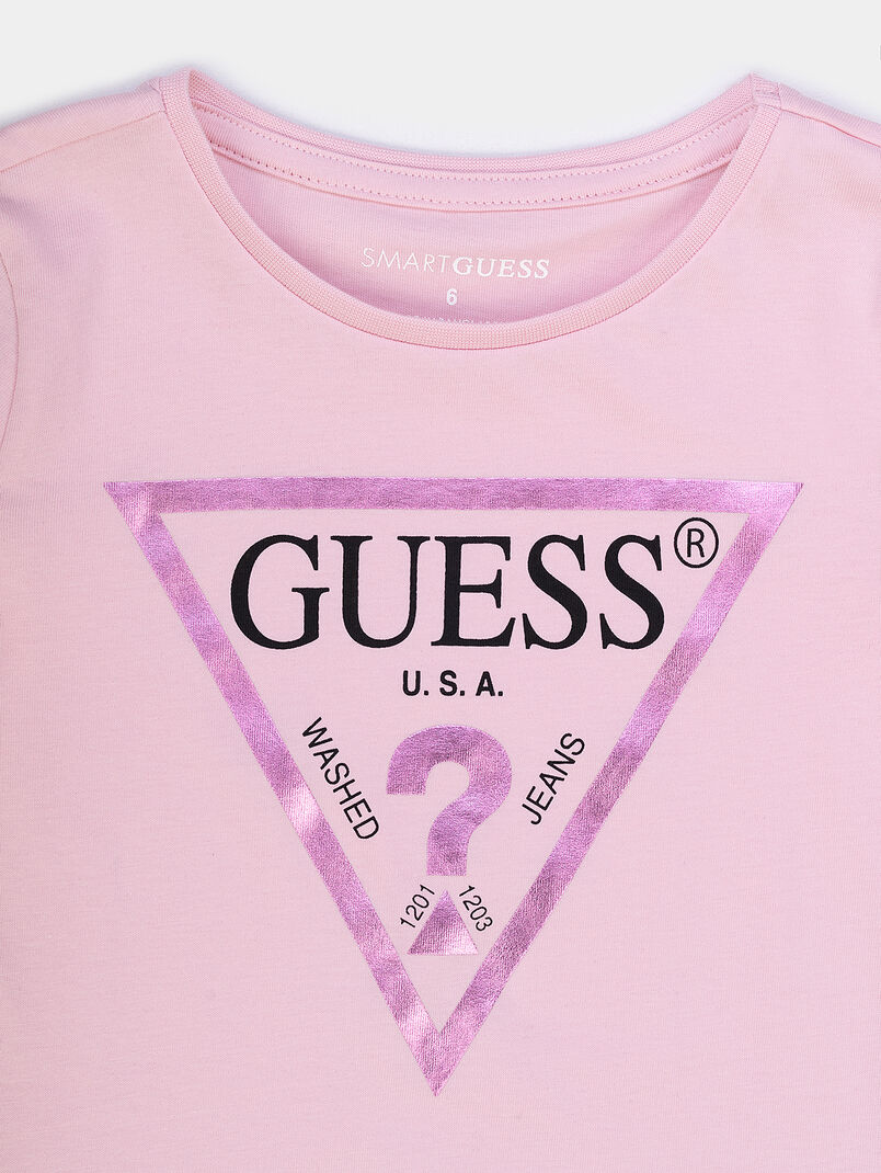 T-shirt in fuxia colour with contrast logo print - 3