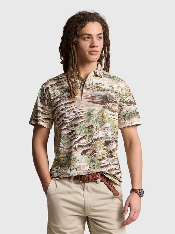 Polo shirt with tropical print - 1