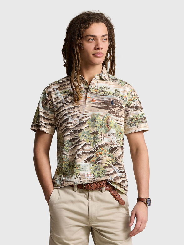 Polo shirt with tropical print - 1
