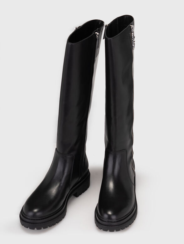 REGAN black leather boots - 6