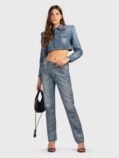 Jeans with silver snake design - 5