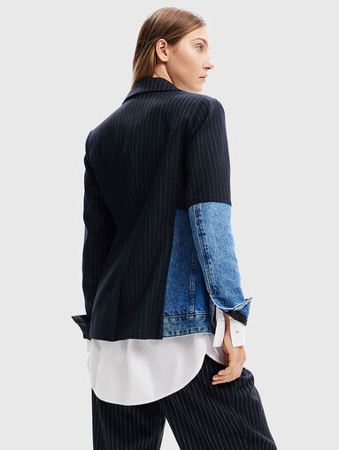 Blazer with denim accent - 3