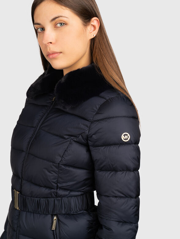 Quilted jacket with belt - 3