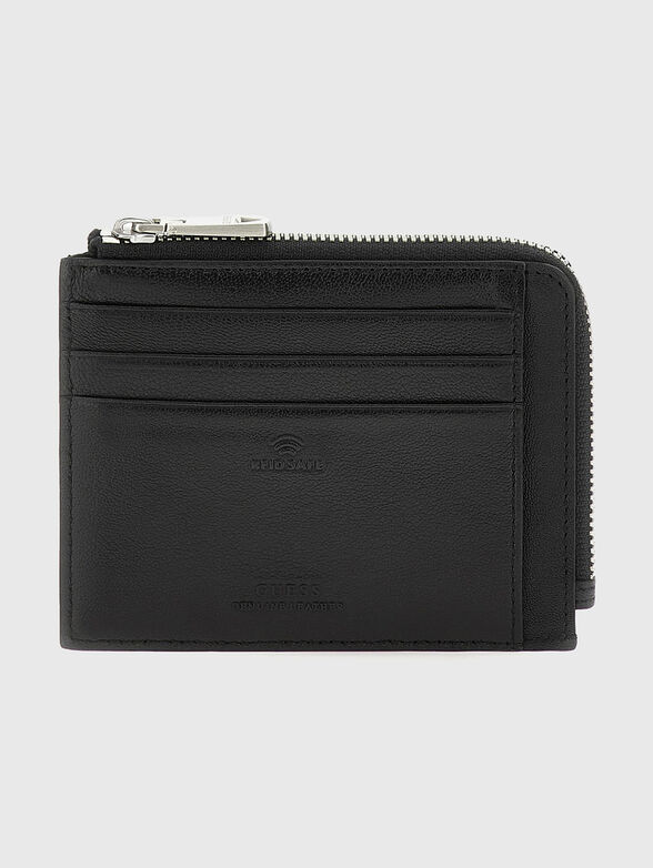 Leather card holder in black color - 2