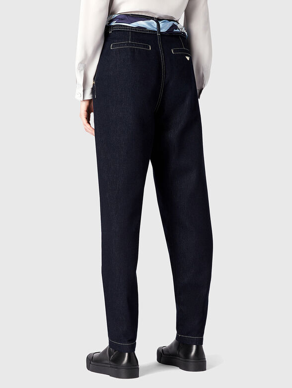 Dark blue jeans with high waist  - 2